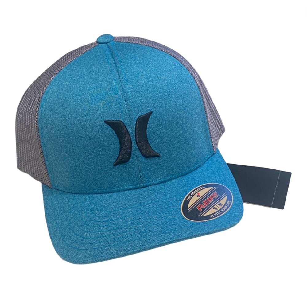 Hurley Teal S/M Flexfit Icon Logo Meshback Hat - NWT